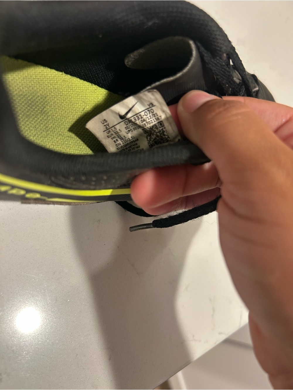 Nike Kids Tiempo Black and Neon Yellow Soccer Cleats - Picture 5 of 5